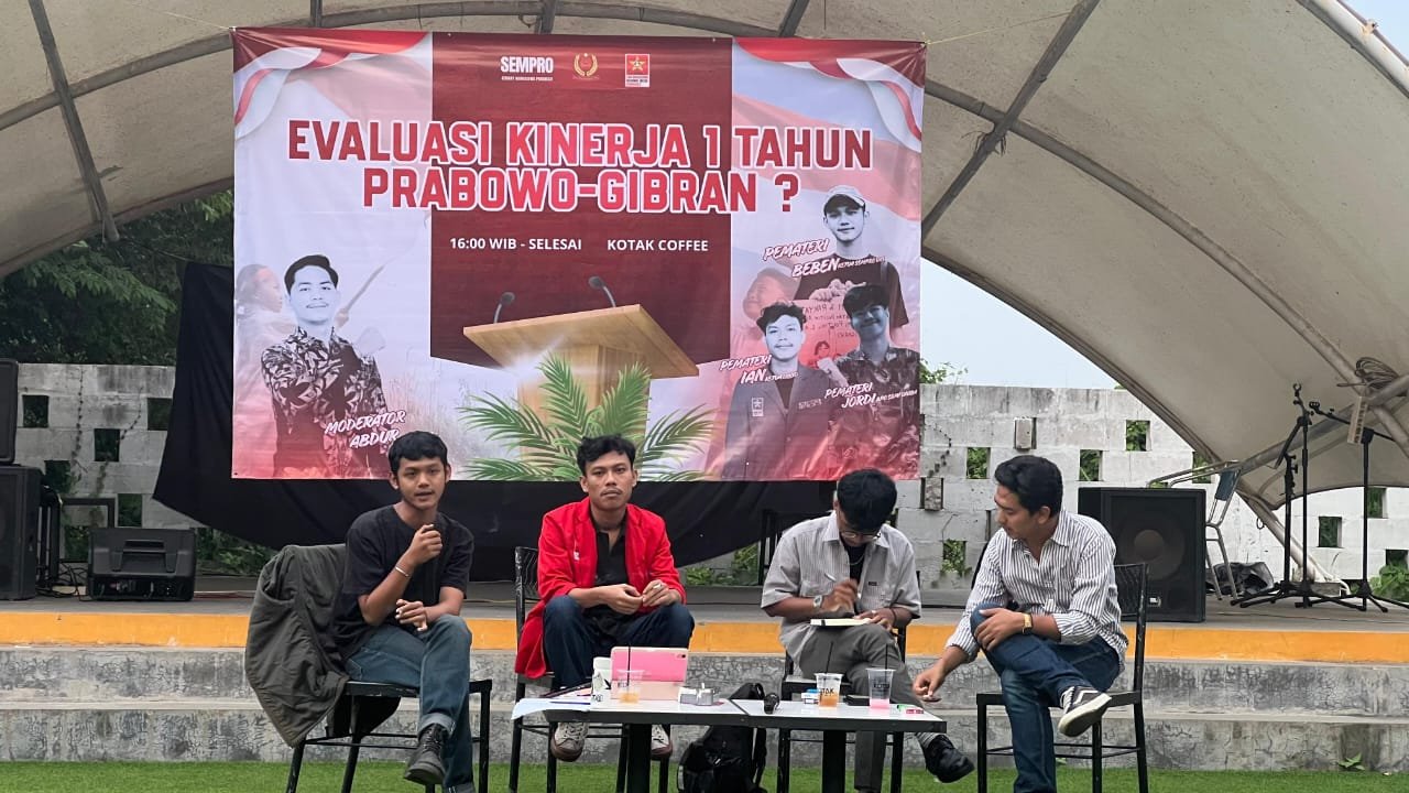 Elemen Mahasiswa Banten Gelar Diskusi Evaluasi 1 Tahun Kinerja Pemerintahan Prabowo–Gibran, Bersama LMND dan SEMPRO