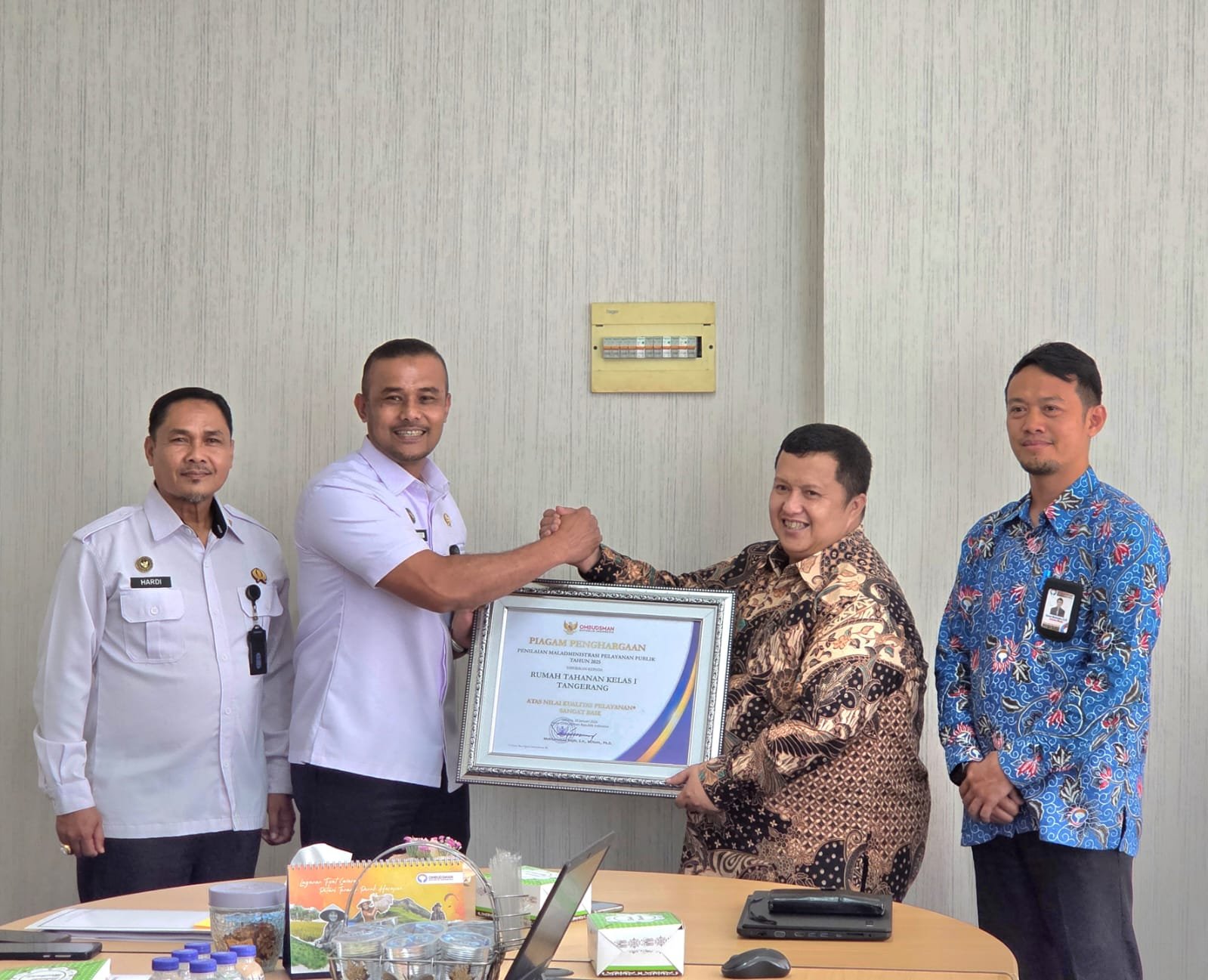 Rutan Kelas I Tangerang Raih Penghargaan Kualitas Pelayanan Kategori Sangat Baik dari Kantor Perwakilan Ombudsman RI Provinsi Banten