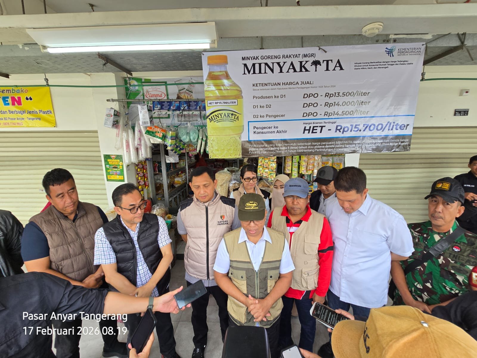 Satgas Saber Pelanggaran Pangan Pusat Pantau Langsung 2 Pasar di Kota Tangerang, Harga Pangan Masih Stabil