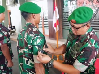 Kasrem 052/Wkr Pimpin Acara Laporan Korps 16 Prajurit Naik Pangkat