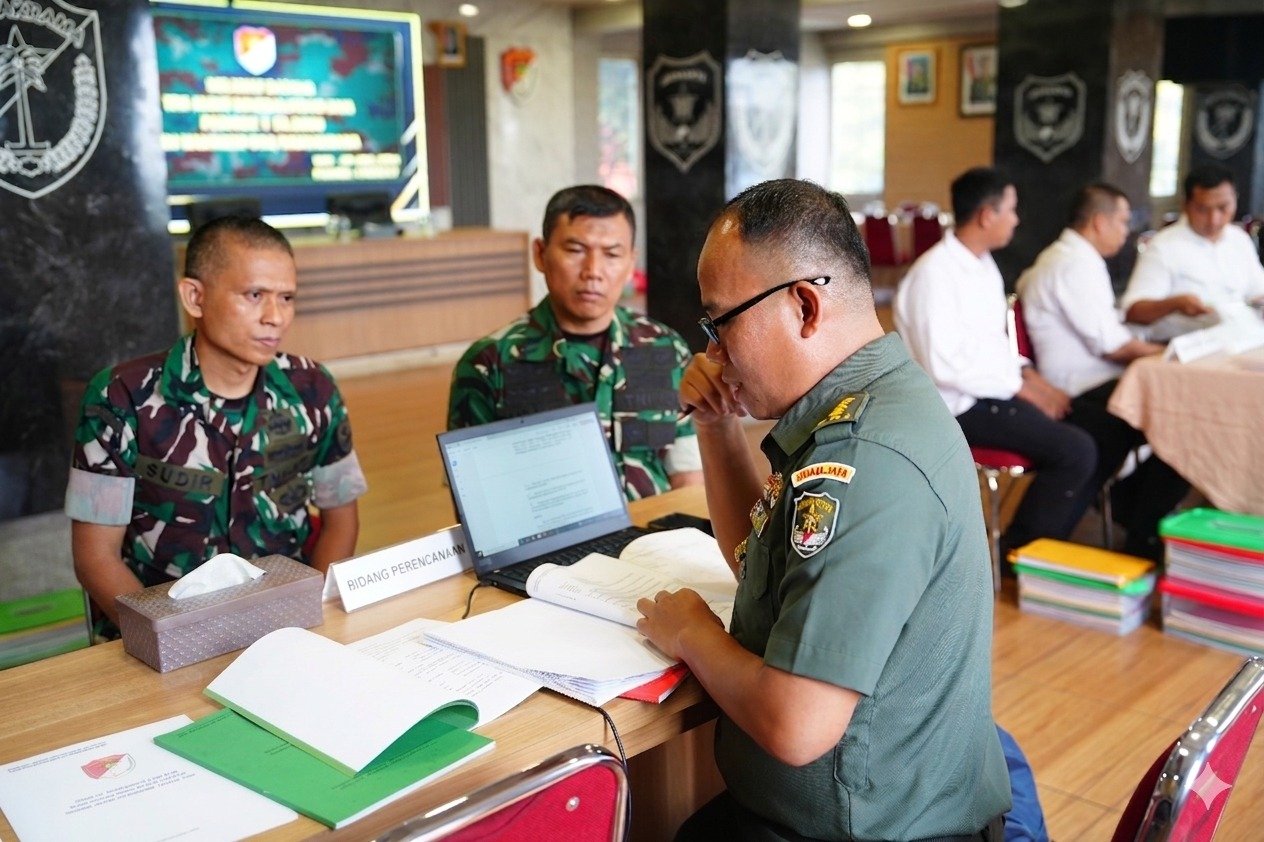 Korem 052/Wkr Terima Wasrik Itdam Jaya Periode I TA 2026