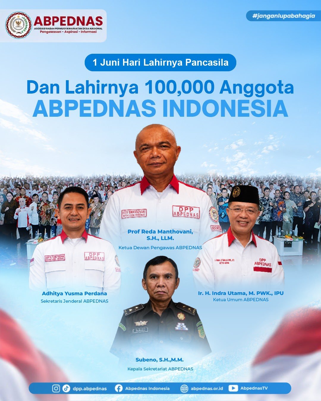 ABPEDNAS Cetak Sejarah, Raih 100 Ribu Anggota Bertepatan Hari Lahir Pancasila 2026 ABPEDNAS Cetak Sejarah, Raih 100 Ribu Anggota Bertepatan Hari Lahir Pancasila 2026