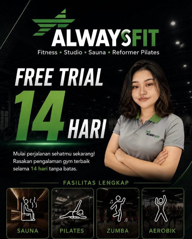 Ingin Sehat Bugar, Gratis Coba 14 Hari di Always Fit Kreo