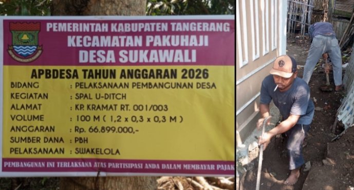 Kualitas Pemasangan U-Ditch Dipertanyakan, Warga Minta Evaluasi Proyek APBDes Sukawali