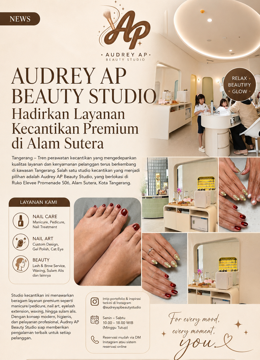 Audrey AP Beauty Studio Hadirkan Layanan Kecantikan Premium di Alam Sutera Audrey AP Beauty Studio Hadirkan Layanan Kecantikan Premium di Alam Sutera