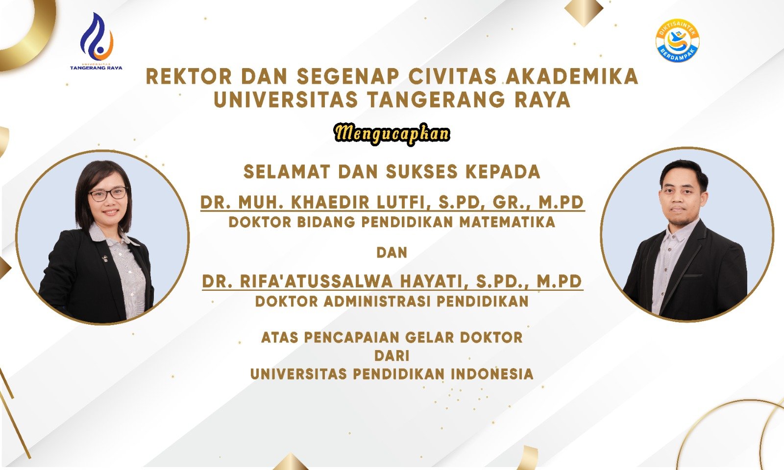 Dua Akademisi UNTARA Raih Gelar Doktor dari UPI Bandung Dua Akademisi UNTARA Raih Gelar Doktor dari UPI Bandung