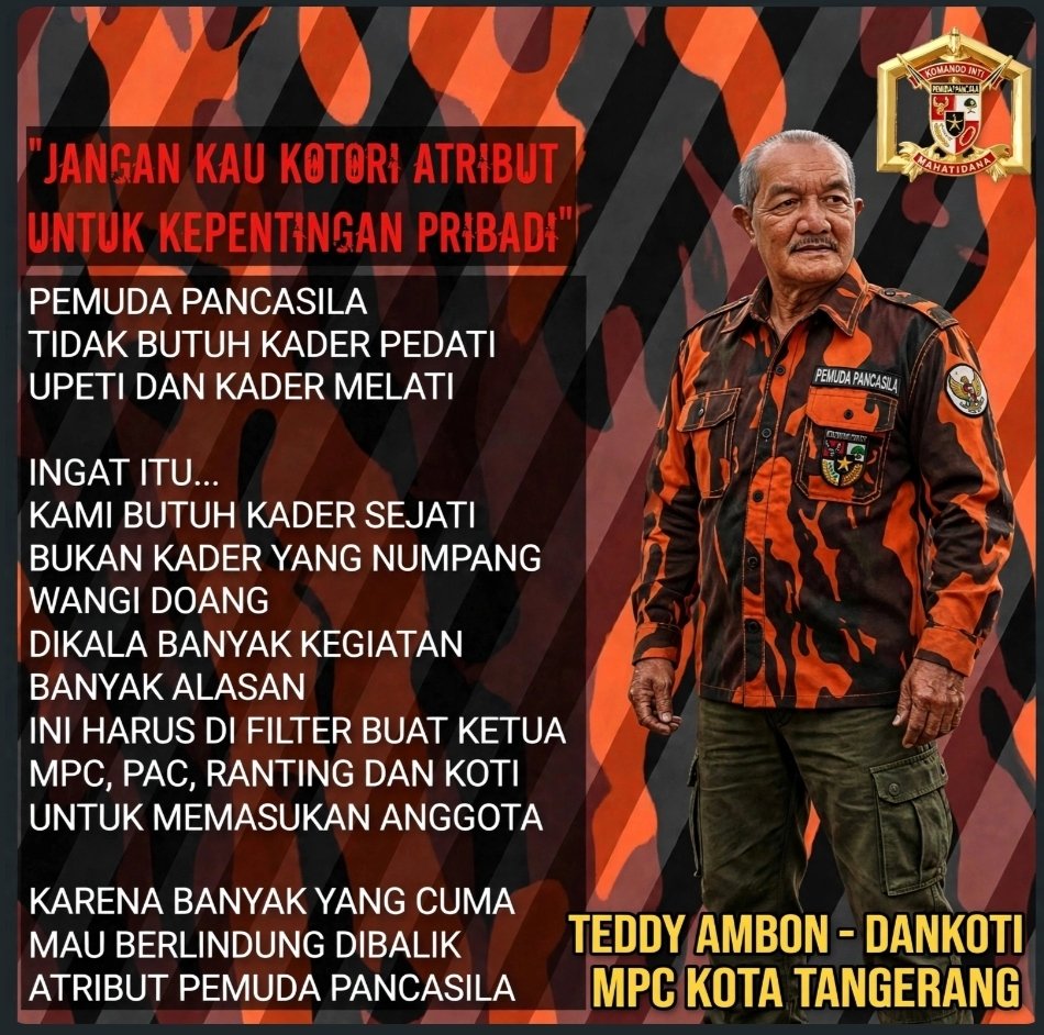 Dankoti MPC: Pemuda Pancasila Kota Tangerang Butuh Kader Sejati, Bukan Sekadar Atribut Dankoti MPC: Pemuda Pancasila Kota Tangerang Butuh Kader Sejati, Bukan Sekadar Atribut